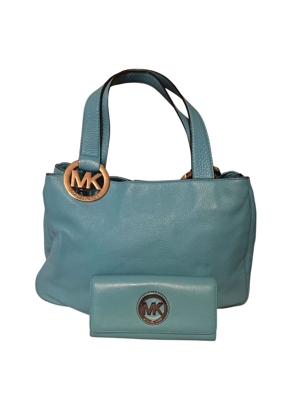 MK16.  Michael Kors Fulton pebbled leather hobo shoulder bag w/wallet